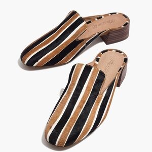 Madewell The Willa Loafer Mule in Striped Calf Hair